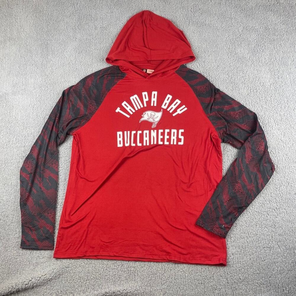 Zubaz NFL Men Large Tampa Bay Buccaneers Viper Print Pullover Hooded Sweatshirt
